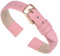 QUARKZMAN Bracelet en Cuir Véritable Rose de 12 mm de Largeur Plat et Fin Boucle en Or Rose pour Hommes et Femmes