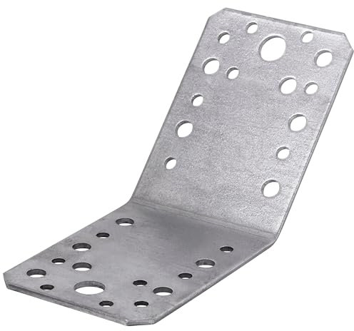 Parotec 10 Équerres métalliques 135° renforcées pour montage, fixation poteau bois, 90 x 90 x 65 x 2,5 mm, connecteur bois, acier galvanisé, équerre de fixation pour charpente