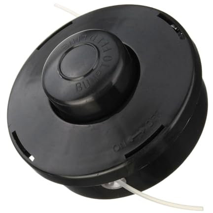 WAZUBC Cabezal de Desbrozadora Universal 110mm x 75mm Repuesto para Desbrozadora de Línea de Alimentación Cortador de Carrete de 2 Líneas Desbrozadora de Gasolina Cabezal de Carrete (Negro)