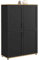 IDMarket - Buffet Haut H. 125 cm VITO 4 Portes Noir et Bois
