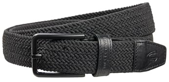 camel active Herren Elastischer Flechtgürtel Schwarz, menswear-4XL