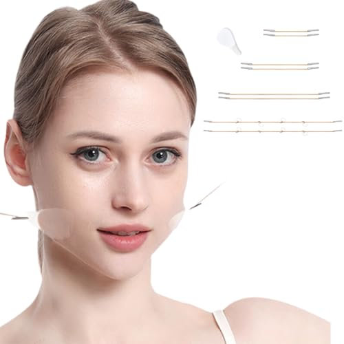 QOMJUFA 20 parches + 8 cuerdas de lifting Cinta lifting facial,Cinta lifting facial,Cinta lifting facial,Cinta lifting facial y cuello instantáneo