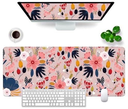 Gaming Mousepad Großes Mauspad 80x30cm Schreibtischunterlage XL Mousepad & Desk Pad (Blume)