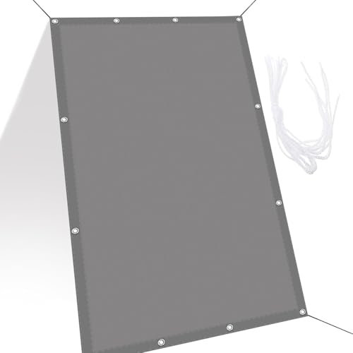 Sonnensegel Nach Maß mit Ösen 3.6 x 7 m Uv-Schutz, Wetterfest, Sonnenschutz Sonnenschutz-Beschattungstuch für Außenbereich,Garten, Hellgrau
