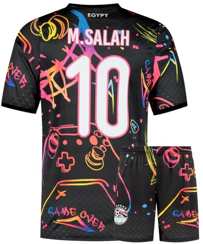 Ägypten Fußball Trikot Set Salah - Gaming - Kinder und Erwachsene - Jungen - Sportsachen - Geschenk - Sport t Shirt - Sportbekleidung - Größe 128