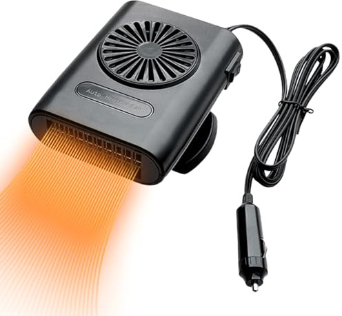Huxibai Auto-Heizung, 12 V, kompakter Ventilator für Camping, Winter, Auto, LKW, und Fenster