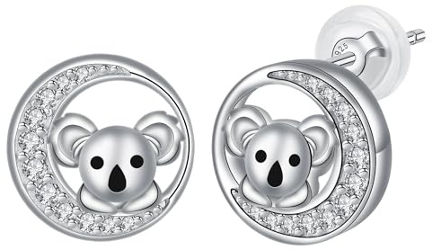 BerriBling Ohrstecker Damen 925 Sterling Silber mit Tiermotiv Ohrringe Mädchen | Hypoallergene | für Frauen Tierliebhaber Schmuck Geschenk