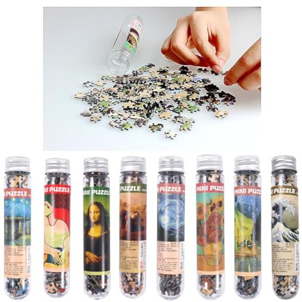 JOINPAYA 150-Piece Mini Paper Puzzle for Adults and Boys and Educational Jigsaw in Test Tube Creative Sunflower Pattern Colour Accurate and Sturdy