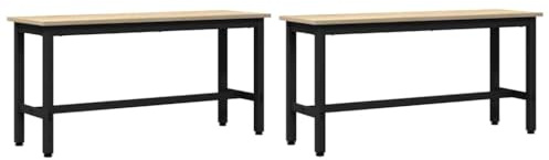 vidaXL Esstischbank 2 pcs Sonoma-Eiche 100 x 32,5 x 48,5 cm, Höhenverstellbare Bank, modernes Esszimmer, langlebige rechteckige Sitzgelegenheit, minimalistisches Design
