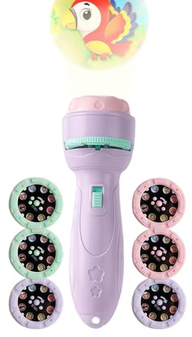 Torcia proiettore per bambini, 11,5 cm, in ABS, giocattolo educativo con 40 motivi, proiettore per storie di buonotte, lampada da parete per camera da , campeggio,