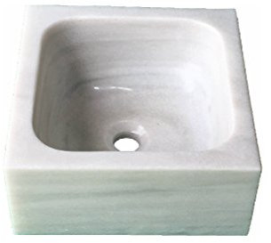 FREGADERO O LAVABO DE MÁRMOL BLANCO MACAEL - 40cm X 40cm
