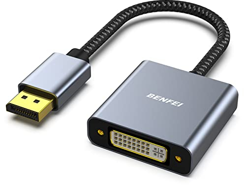 DisplayPort zu DVI Adapter, BENFEI DisplayPort zu DVI-D-Adapter Vergoldetes Kabel von Stecker zu Buchse Kompatibel für Lenovo Dell HP und andere Marken