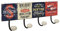 Lashuma Vintage Wandgarderobe 40x15,5 cm, Blechschild Badehaken Motiv New York, Große 4er Retrohaken Garderobenleiste