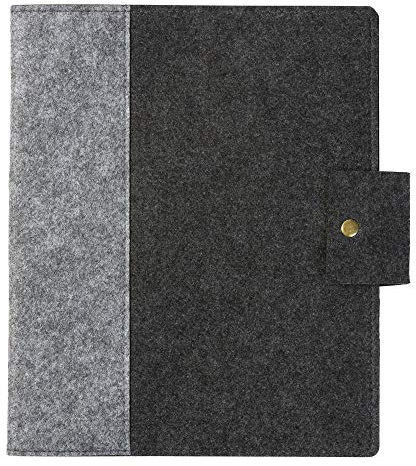 luxdag Schreibmappe aus Filz mit Druckknopf A4 (Farbe wählbar) - Mappe für Schreibblock, Dokumente, Visitenkarten, Stifthalter - Uni & Büro Organizer