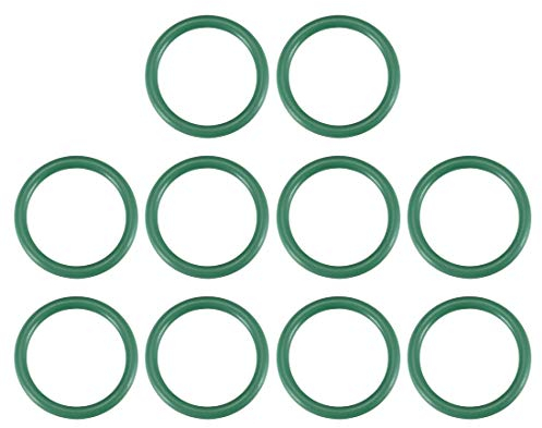 sourcing map 10 Stück Fluorkautschuk O Ringe, 18mm Außendurchm. 14mm Innendurchm. 2mm Breite FKM Dichtung für Maschineninstallationen, Grün