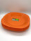 ECO 4 Pc Unbreakable Flat 23 x 23 cm Orange Round Plastic Plates | Medium Bright Flat Kids Plates | Stackable Plastic Plates Reusable for Birthdays, Picnic, BBQ & Parties (Orange, Medium)
