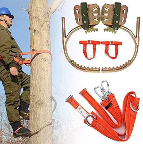 Steigeisen für Bäume, Klettern Bäume Artefakt, rutschfest Baum Kletterausrüstung Set mit Sicherem Gürtel Zum Klettern Jagdbeobachtung Obst Pflücken,600model