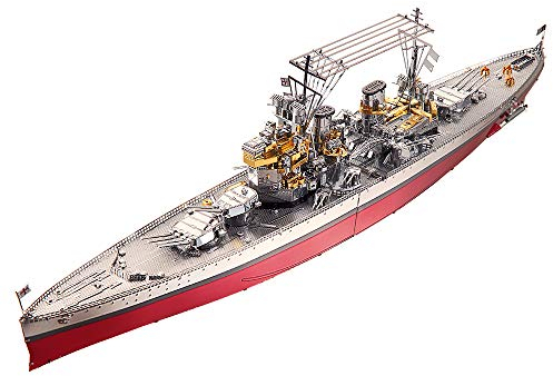 piececool 3D Puzzle Metall Schlachtschiff Prinz von Wales, 3D Metall Puzzle Militärmodell 340 Edelstahl, Ganzes Metall, 100% Wiederherstellen, Geburtstagsgeschenk, Modellbausatz Erwachsene, 282 Teile