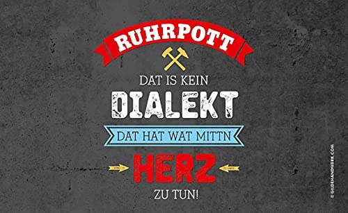 Gilde - 46820 - Frühstücksbrettchen, Ruhrpott, Resopal, 23,5cm x 14,5cm, schwarz