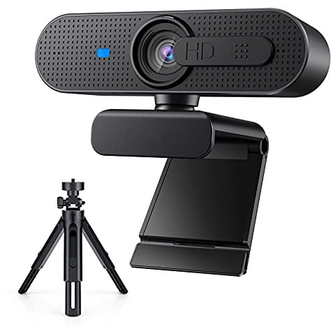 Webcam PC1080P Full HD con trípode, cámara web de enfoque automático, audio estéreo, para sistemas Windows, Mac, Windows para PC, ordenador, Zoom, Twitch, XSplit, Skype, conferencia