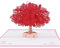 LZHLMCL Geschenk Grußkarte Dreidimensionale Papierskulptur Rot Romantische Kirschblüte 3D Dreidimensionale Grußkarte Kirschbaum Kartenbaum