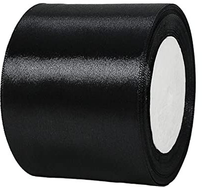 POPOYU Satinband Schwarz Breit,Schwarz Satin Schleife Groß,Satinband 8cm Breit,Baumwoll SchleifeBreit,Schleifenband xxl für Verpacken von Geschenken Ostern Weihnachten Hochzeit Dekorieren Aut