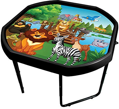 Large 100cm Black Mixing Tray Play Tray + Animal World Play Mat with Height Adjustable Stand.
