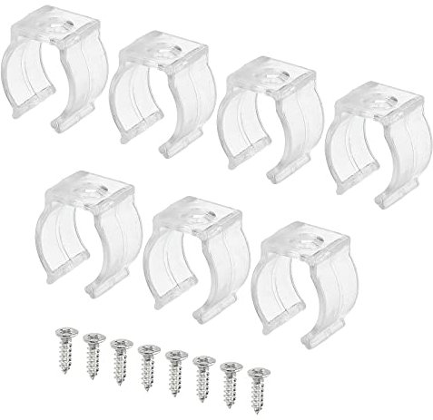 sourcing map T5 U Clips Holder Bracket Fluorescent Tube Light Fixture Plastic Pipe Clamps with Screws for LED Bulbs Ceiling Lamp, Pack of 10