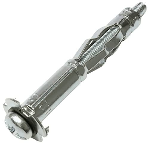 AERZETIX - C57424 - Juego de 10 Tacos de expansión Ø8x46mm para Placas de Yeso Cuerpo Hueco metálico - con Tornillo M4 - fijación en tabique seco - Color Plata