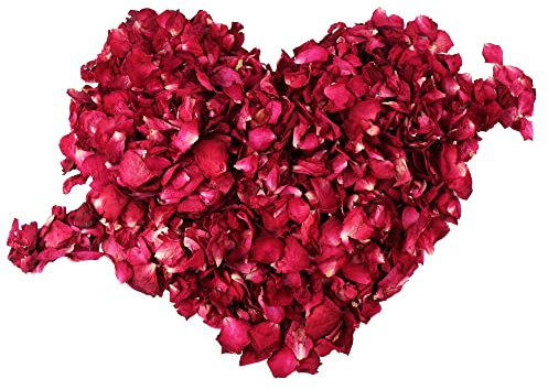JSMTKJ Natürliche Getrocknete Rosenblätter 100g Rosenblätter Echte Blume Rosenblatt Konfetti für Fußbad Körperbad Spa Hochzeit Konfetti Heimduft DIY Handwerk Zubehör