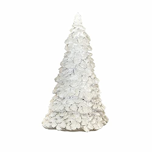Loberon Deko-Baum Lizanne, stilvolle Winteroptik, Festliche Glitzereffekte, Festdekoration, Weihnachtsdekoration, Weihnachten, Polyresin, antikweiß