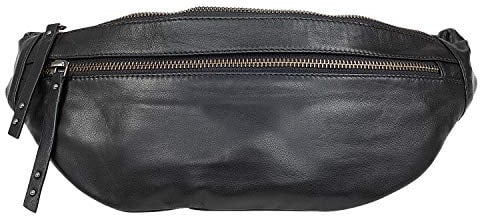 Becksöndergaard Bauchtasche Damen Belly Bum Bag aus Leder Schwarz mit Reißverschlusstaschenb - Größe 23x17 cm - 200100-010