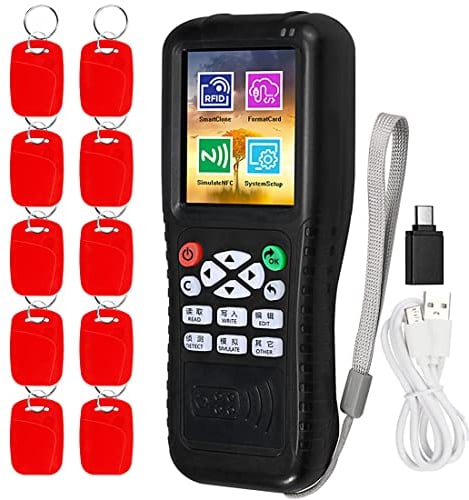 HERNAS RFID NFC Reader Writer Duplikator, Multifrequenz-RFID-Smartcard-Programmierer, verschlüsselter Kartendecoder, kostenlose Software-Smartphone-APP-Decodierung (Nur für die Zutrittskontrolle)