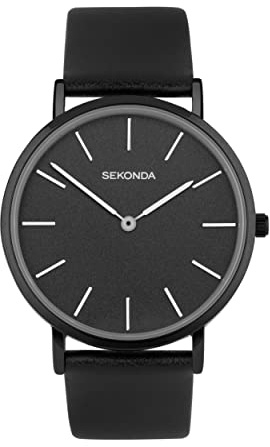 Sekonda Freya Womens Analogue Watch 36mm Black Leather Upper Strap
