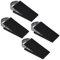 Relaxdays Türkeil 4er Set, Türstopper Boden, Gummi & Edelstahl, HBT: 3 x 5 x 12,5 cm, rutschfeste Keile, schwarz/Silber, Pack