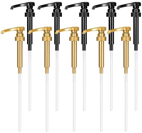 10 Pcs Distributeur Sirop Pompe,Pompe Distributeur De Sirop De Café Distributeur À Pompe Pressée Pompe De Bouteille De Sirop en Plastique pour Doseurs De Bouteilles De 750 ML