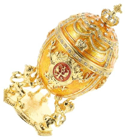Abaodam Kasten Ei Schmuckschatulle Dekorative Eier Emaillierte Schmuckschatulle Russische Sammlerfigur Ausgefallene Ostereier Russisches -ei Ei-ring-box Legierung