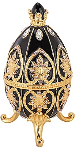 Fabergé-Eierkettchen, Stahl-Ei-Ornament, Einzigartiges Ei-Ornament Im Königlichen Stil mit Strasssteinen Zur Dekoration