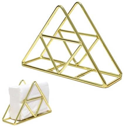 Serviettenhalter aus Eisen,Vertikaler Serviettenhalter,Serviettenhalter,Freistehender Serviettenhalter aus Metall,Stehender Serviettenhalter für Werkbank,Küchentisch,Party-Dekoration (Golden)