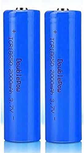 Rechargeable Lithium Battery 3.7V 2000mAh ICR Full Capacity Lasting Pointed Head Rechargeable Rechargeable Battery For LED Flashlight Lamp,2 PCS