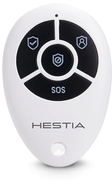HESTIA Remote Controller Keyring for SAFE-TECH Smart Home Security | 433MHz Wireless Remote with Arm, Disarm & SOS Buttons, Portable Keyring Design for HESTIA Home Alarm Systems, HS-01-RCL