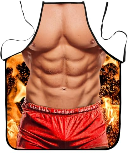 RDNKVB Delantal de cocina Muscle Man para hombre regalo divertido para novio y marido