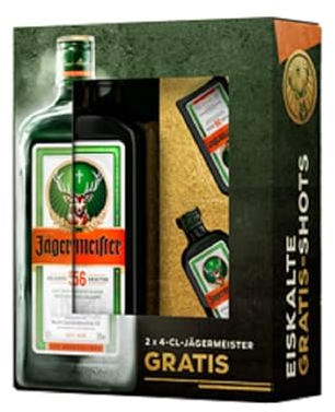 Jägermeister® Kräuterlikör 0,7 Liter Geschenkset mit 2 Miniaturen a 4cl.