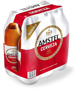 Amstel Cerveza Lager Pack Botella, 6 x 1L