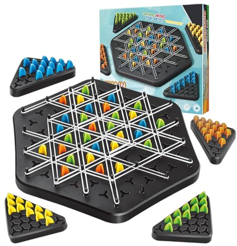 Mailfull Spiel Kettendreieck Schachspiel Gummiband Brettspiele Brain Games Tabletop Spiele für Kinder Erwachsene Familienparty