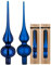Christbaumspitze Glas 26cm x 1 Stück - matt oder glänzend Sortiert - Weihnachtsbaumspitze für Weihnachtsbaum - Christbaumschmuck & Weihnachtsbaumschmuck Königsblau - Royal Blue
