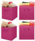 JF HOME BLISS 2 Pcs Cube Storage Box Collapsible Organizer Bin 27x27x28cm Cubes Fabric Storage Bins with Handles Open-Top Toys Box for Closet Shelves Drawer Bedroom Rose red