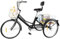 Fridgestea 24 Zoll Dreirad für Erwachsene, 3 Räder 7-Gänge Fahrrad Erwachsenendreirad Tricycle Bike mit Einkaufskorb, Klingel, Rückenlehne für Damen Herren Senioren