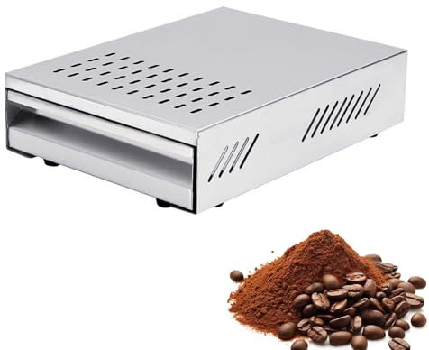alouweekuky Knock Box Boite a Marc de Cafe Tiroir Détachable en Acier Inoxydable Boîte à Frapper avec Tige de Frappe Caoutchoutée Collecter et Recycler le Marc de Café (Acier Inoxydable)