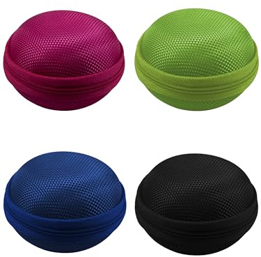 4-Pack Earbud Case, Portable EVA Small Earbuds Carrying Case Storage Bag Organizer for Earphones, Earbuds, Earpieces, SD Memory Card, Camera Chips